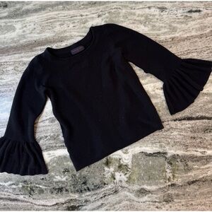 Plain Black Bell Sleeved Sweater Womens Size XS